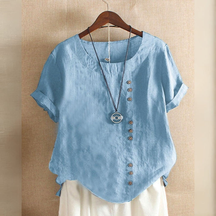 Bluse Damen Kurzarm Elegant – Leichte Sommerbluse für Büro & Freizeit