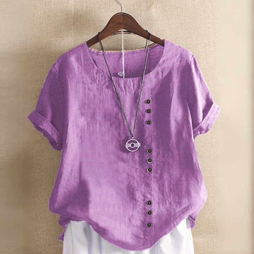 Bluse Damen Kurzarm Elegant – Leichte Sommerbluse für Büro & Freizeit