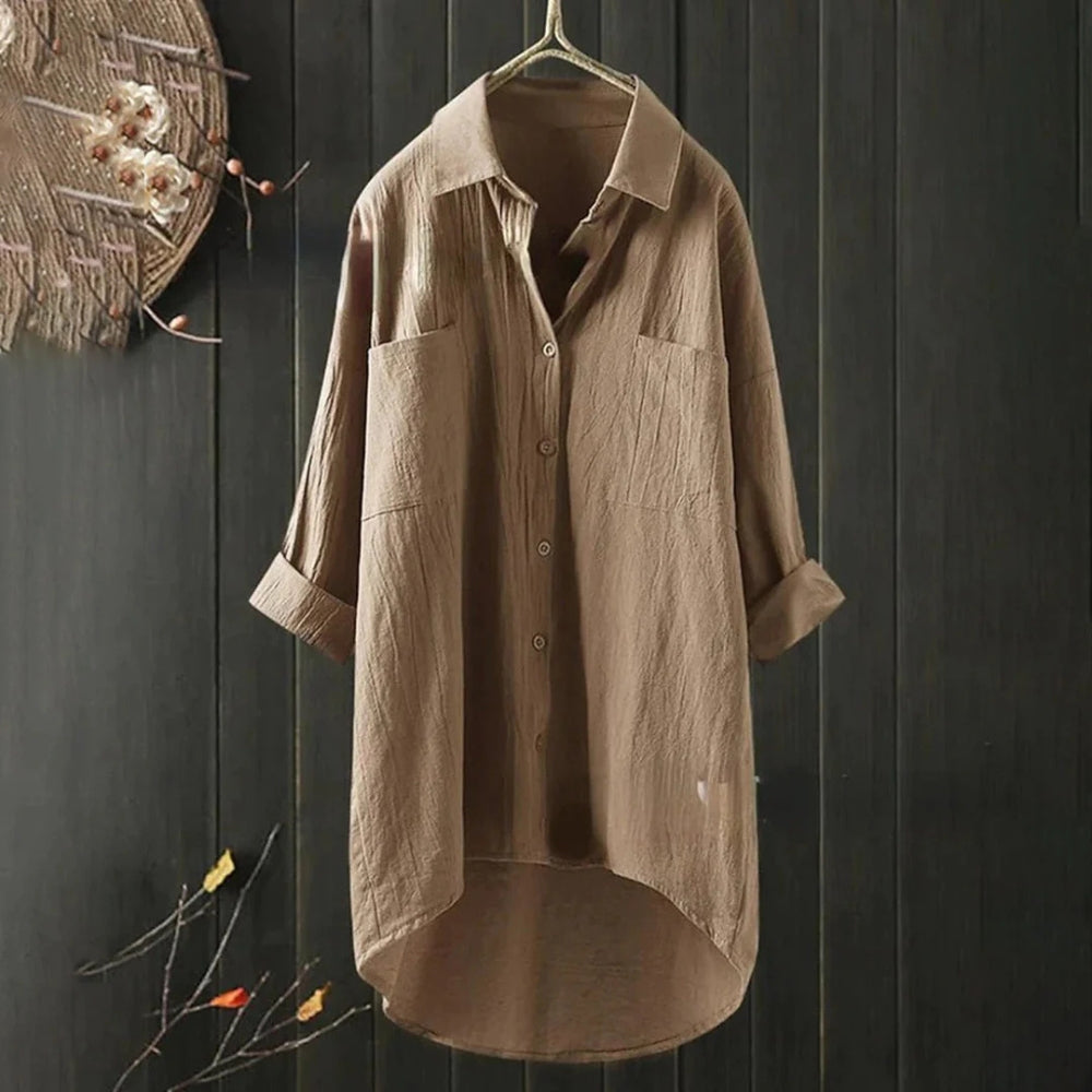 Elegantes Damen Shirt mit V-Ausschnitt – Vielseitiges Langarm-Oberteil