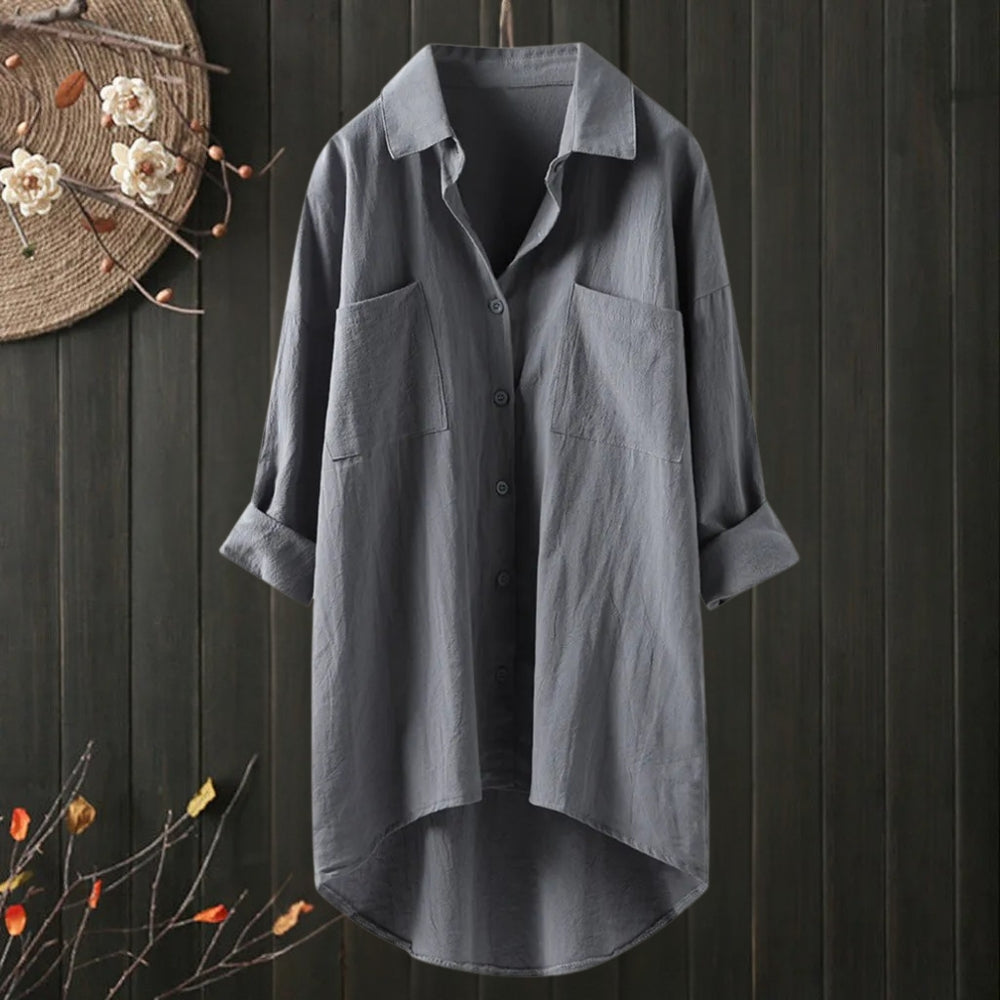 Elegantes Damen Shirt mit V-Ausschnitt – Vielseitiges Langarm-Oberteil