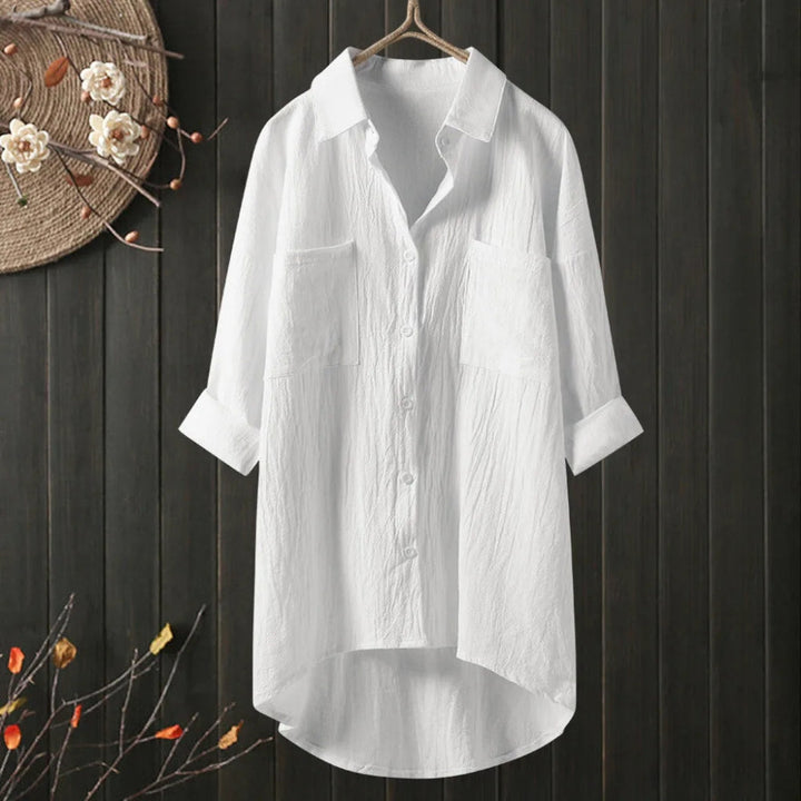 Elegantes Damen Shirt mit V-Ausschnitt – Vielseitiges Langarm-Oberteil
