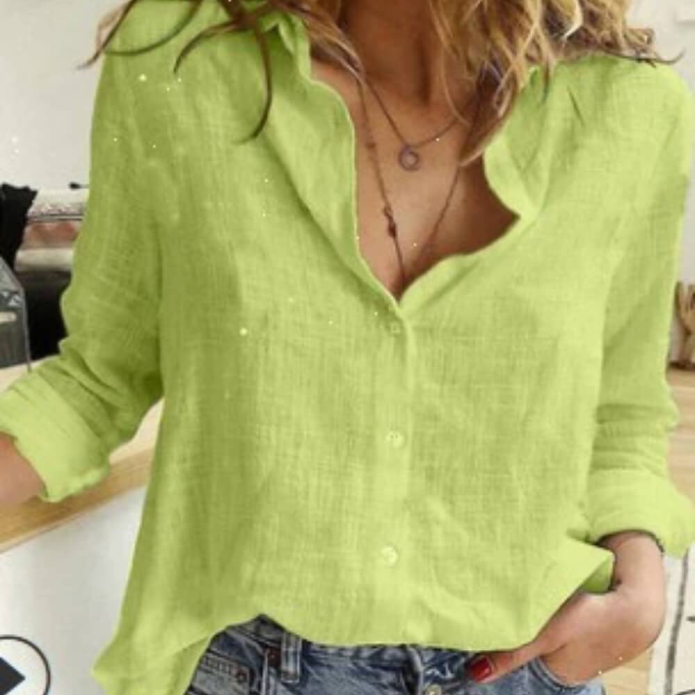 Leinenbluse Damen – Elegante Sommerbluse mit Lockerer Passform
