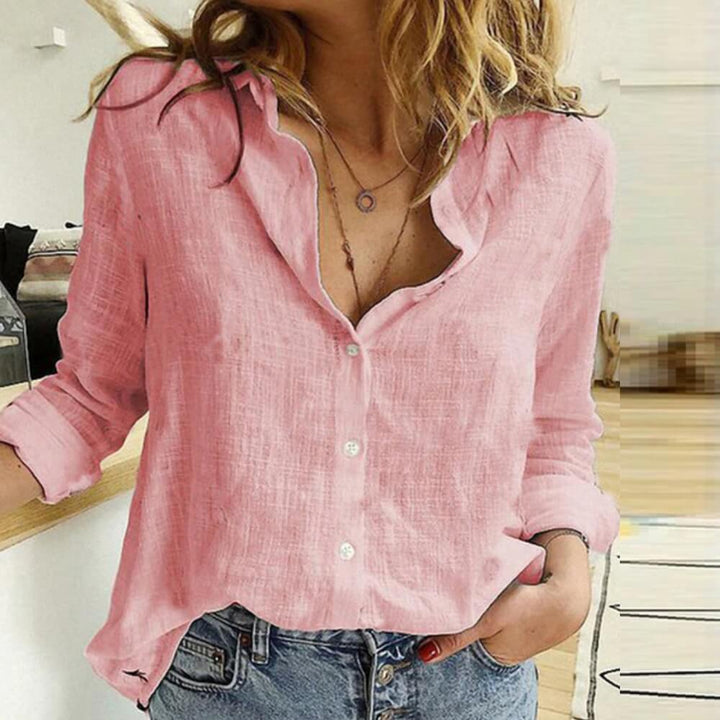 Leinenbluse Damen – Elegante Sommerbluse mit Lockerer Passform