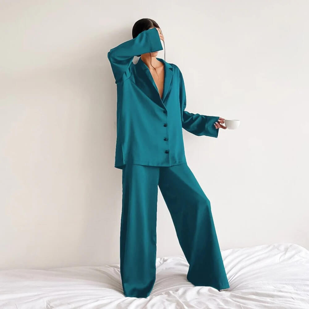 Pajama Set Damen – Elegantes Zweiteiliges Schlafanzug Set für Gemütliche Nächte