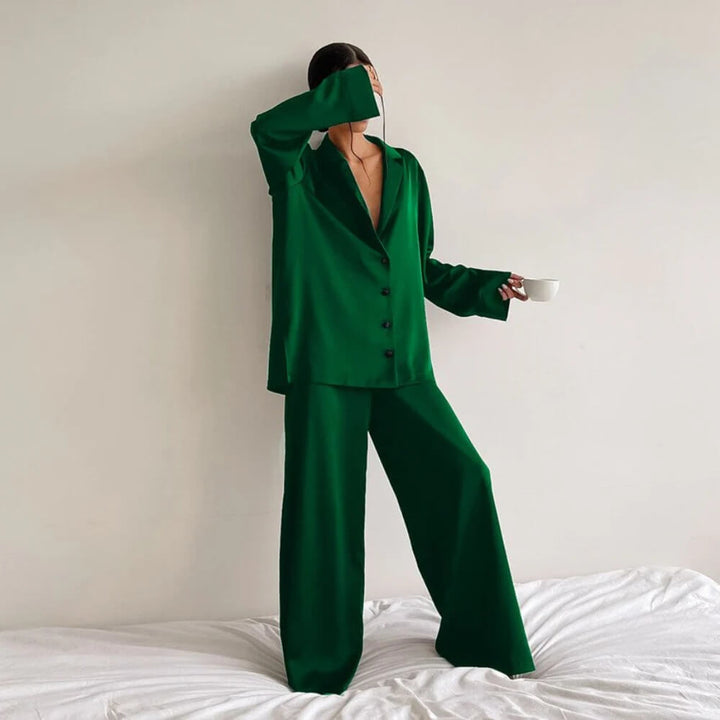 Pajama Set Damen – Elegantes Zweiteiliges Schlafanzug Set für Gemütliche Nächte