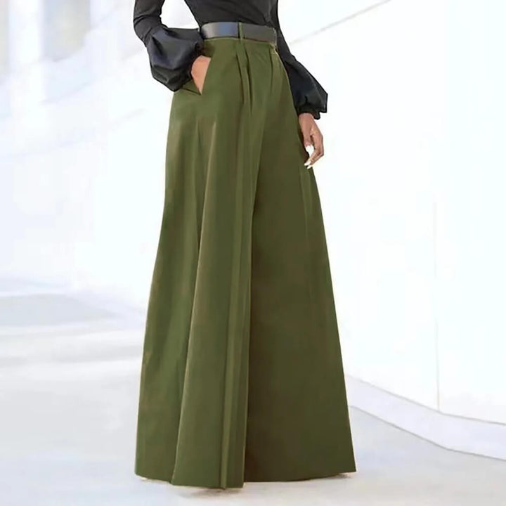 Weite Hose Damen Elegant – High Waist Stoffhose mit weitem Bein
