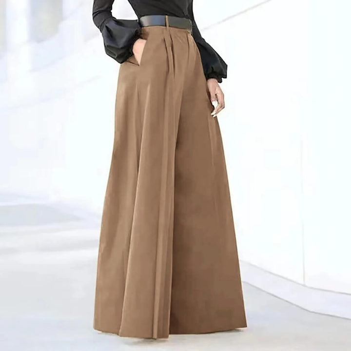 Weite Hose Damen Elegant – High Waist Stoffhose mit weitem Bein