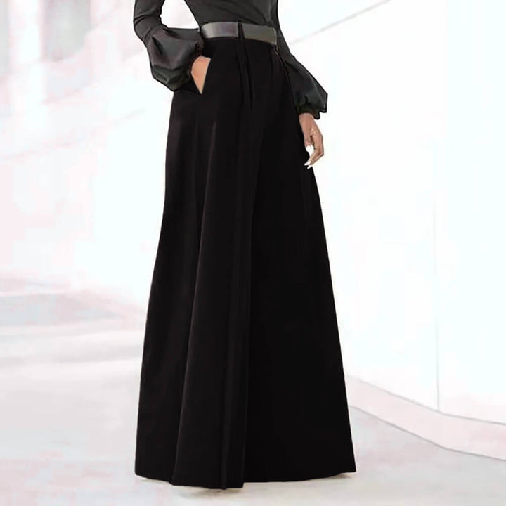 Weite Hose Damen Elegant – High Waist Stoffhose mit weitem Bein