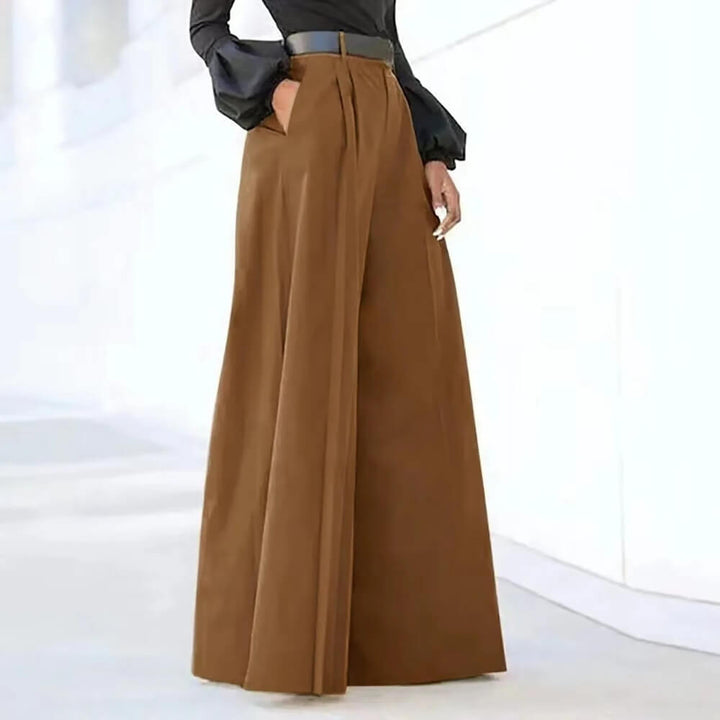 Weite Hose Damen Elegant – High Waist Stoffhose mit weitem Bein