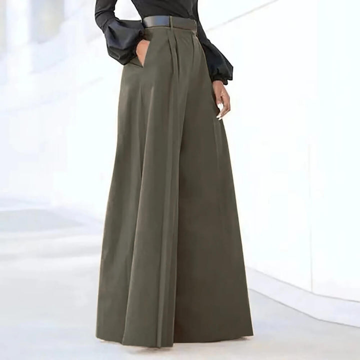 Weite Hose Damen Elegant – High Waist Stoffhose mit weitem Bein