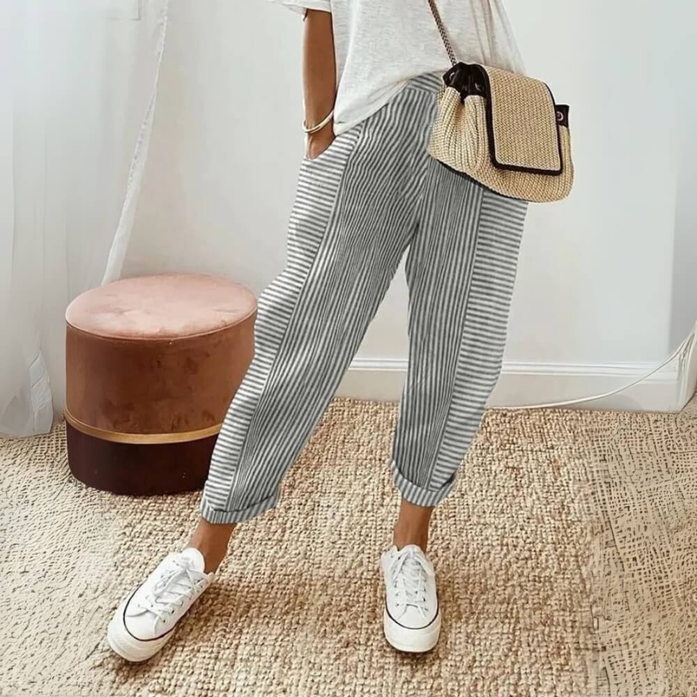 Gestreifte Hose Damen – Weit, Elegant & Sommerlich für Alltag & Urlaub
