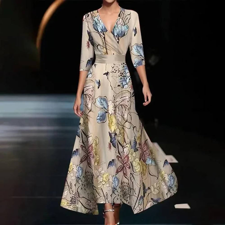 Maxikleid Geblümt Elegant – Langes Sommerkleid mit Blumenmuster für Damen