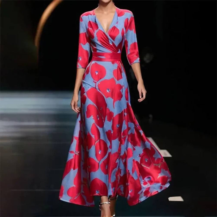 Maxikleid Geblümt Elegant – Langes Sommerkleid mit Blumenmuster für Damen
