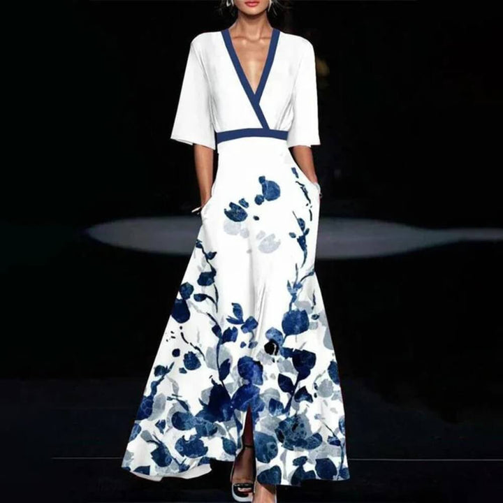 Maxikleid Geblümt Elegant – Langes Sommerkleid mit Blumenmuster für Damen