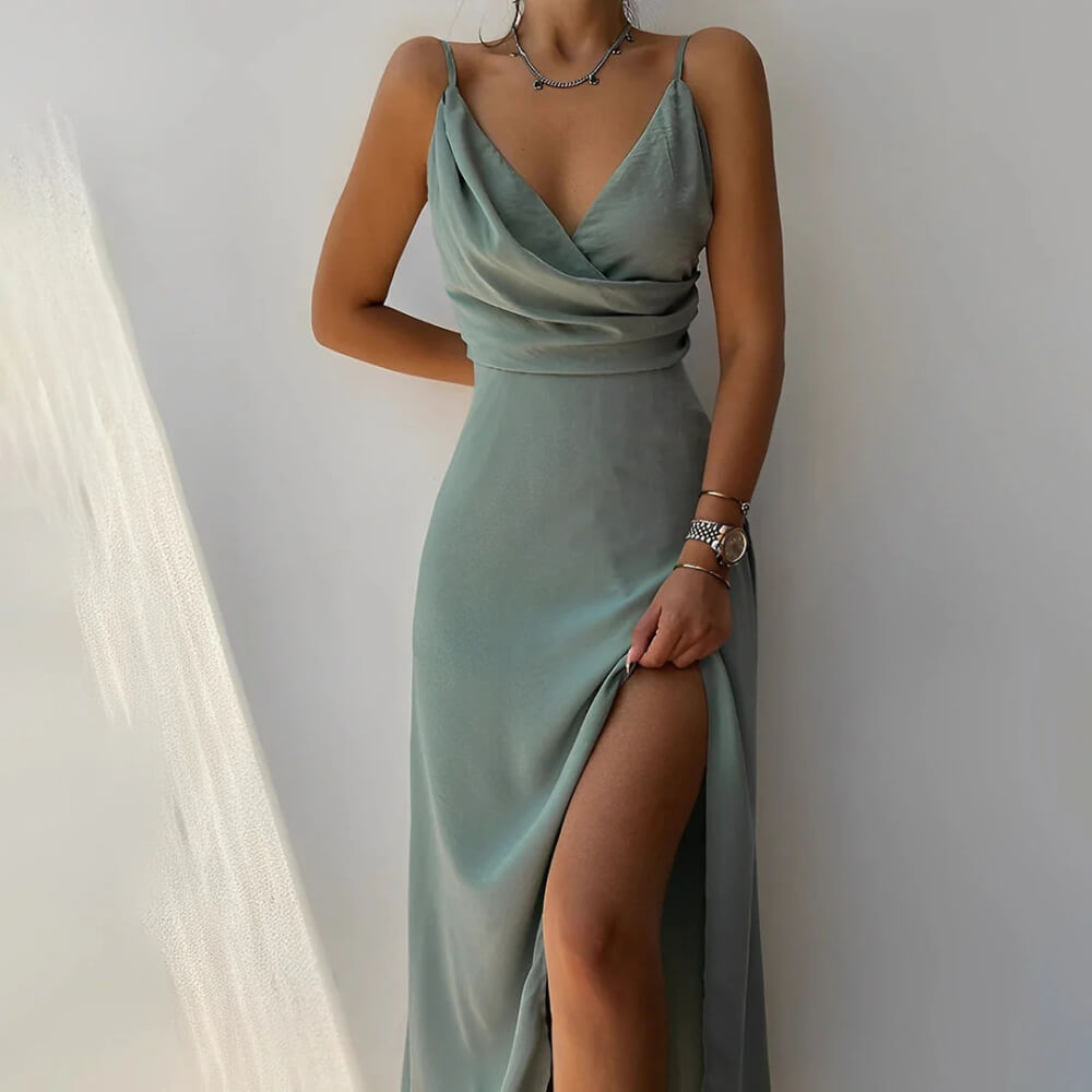 Maxikleid elegant mit V-Ausschnitt – Sommerlich & figurbetont für jeden Anlass