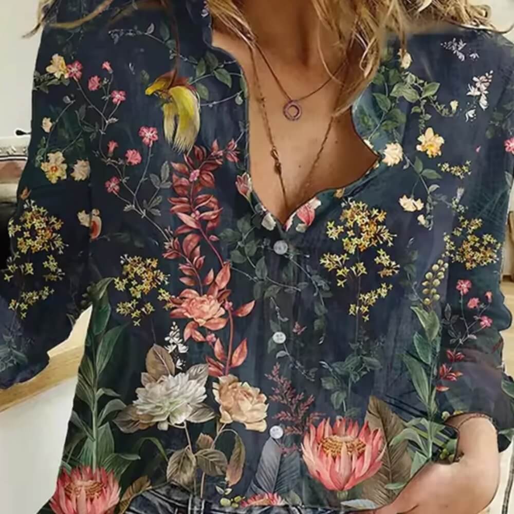 Bluse mit Blumenmuster – Eelegante, Luftige Sommerbluse für Damen