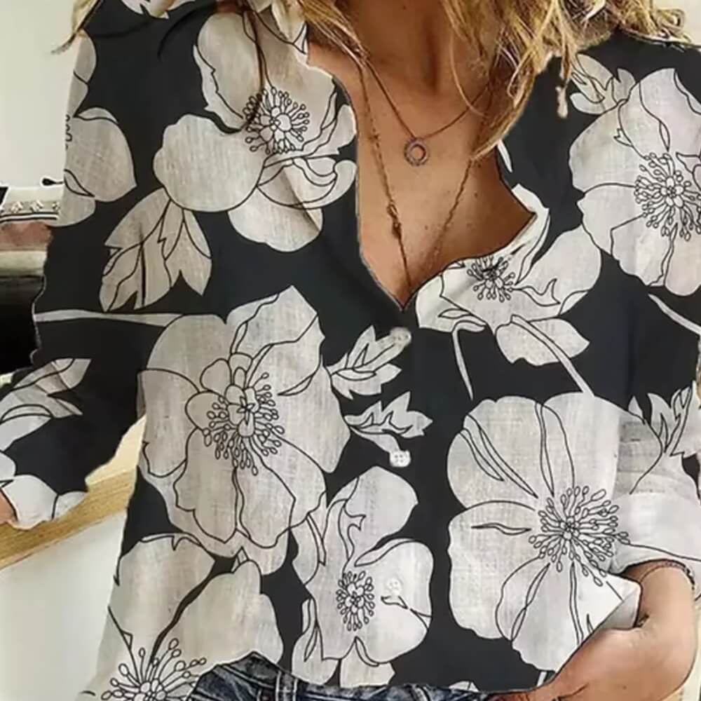Bluse mit Blumenmuster – Eelegante, Luftige Sommerbluse für Damen