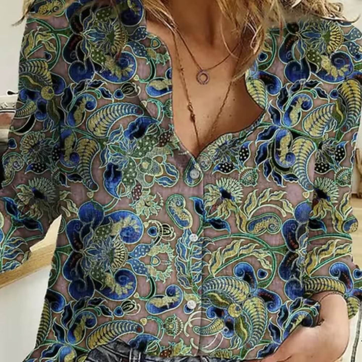Bluse mit Blumenmuster – Eelegante, Luftige Sommerbluse für Damen