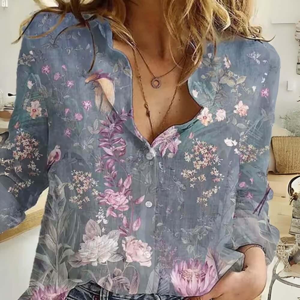 Bluse mit Blumenmuster – Eelegante, Luftige Sommerbluse für Damen