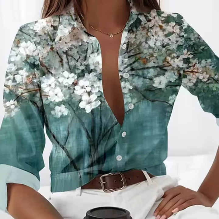 Bluse mit Blumenmuster – Eelegante, Luftige Sommerbluse für Damen