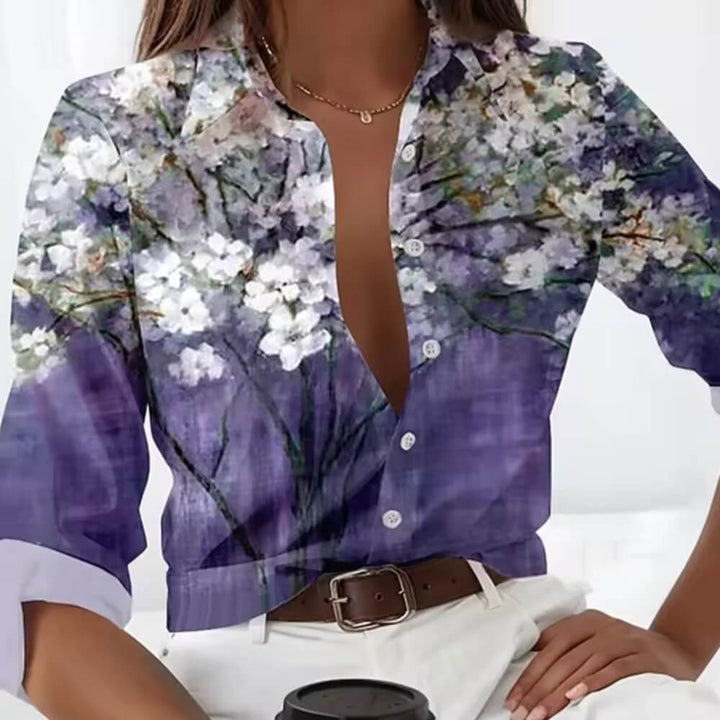 Bluse mit Blumenmuster – Eelegante, Luftige Sommerbluse für Damen