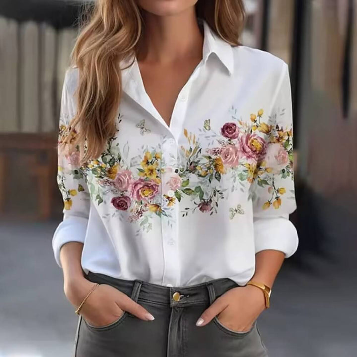 Bluse mit Blumenmuster – Eelegante, Luftige Sommerbluse für Damen
