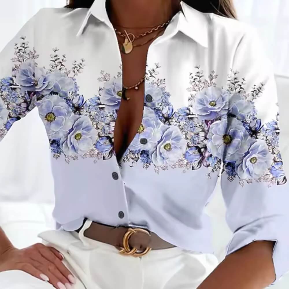 Bluse mit Blumenmuster – Eelegante, Luftige Sommerbluse für Damen