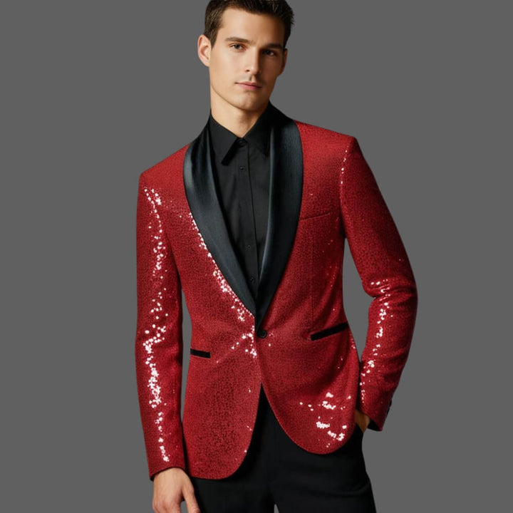 Pailletten Blazer Herren – Elegant Glänzend für Party, Event & Clubwear Look