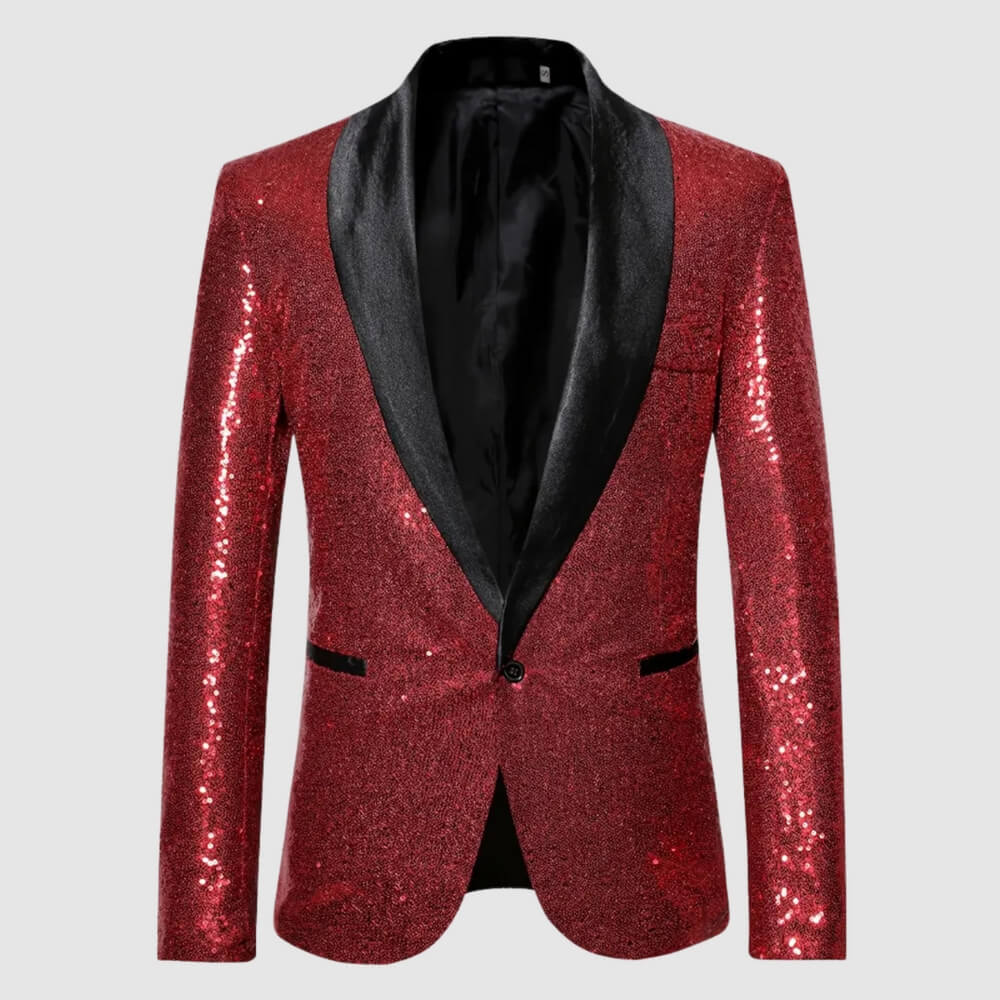 Pailletten Blazer Herren – Elegant Glänzend für Party, Event & Clubwear Look
