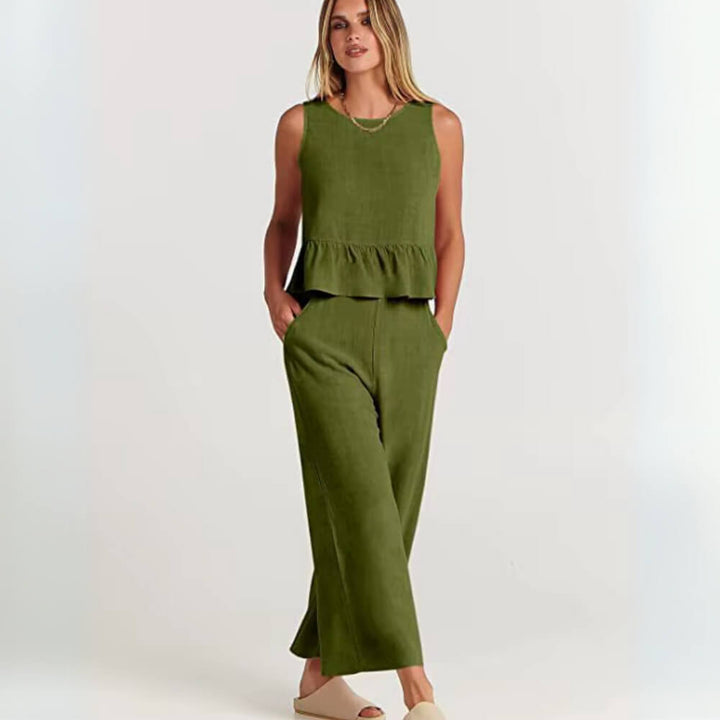 Zweiteiler Damen Set – Elegantes Outfit mit weiter Hose und Oberteil