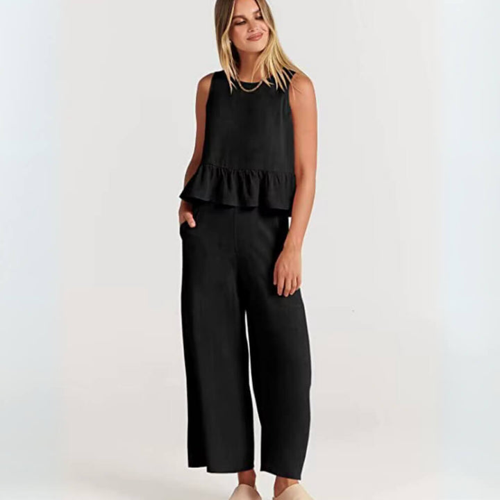Zweiteiler Damen Set – Elegantes Outfit mit weiter Hose und Oberteil