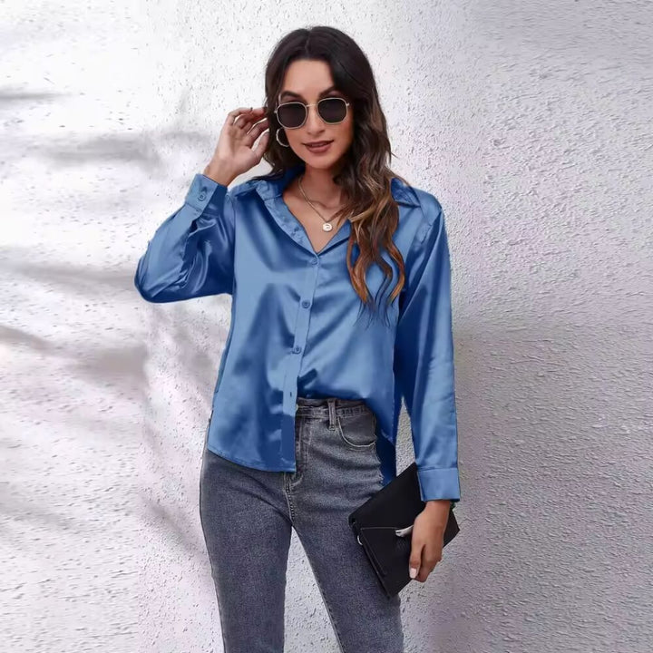 Silkhemd Damen Elegant – Langarm, Locker Geschnitten, Vielseitig Kombinierbar
