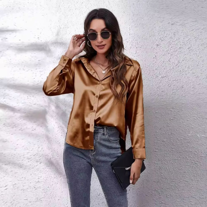 Silkhemd Damen Elegant – Langarm, Locker Geschnitten, Vielseitig Kombinierbar