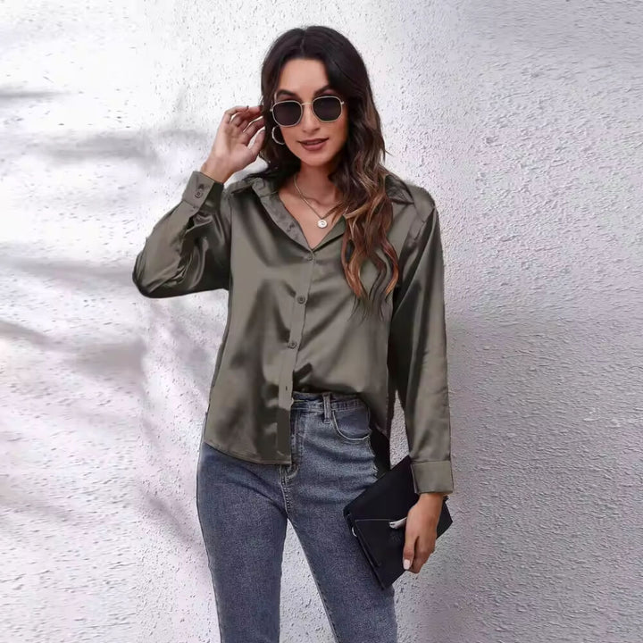 Silkhemd Damen Elegant – Langarm, Locker Geschnitten, Vielseitig Kombinierbar