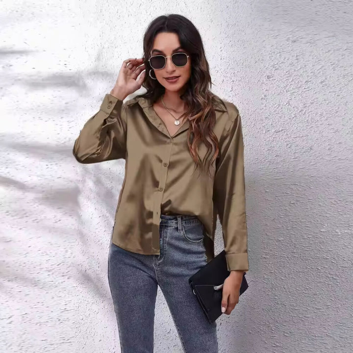 Silkhemd Damen Elegant – Langarm, Locker Geschnitten, Vielseitig Kombinierbar