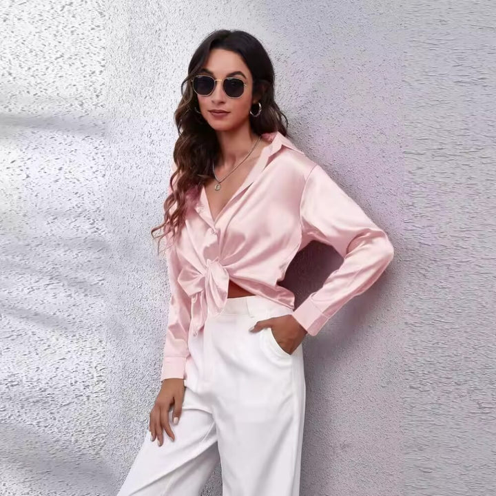 Silkhemd Damen Elegant – Langarm, Locker Geschnitten, Vielseitig Kombinierbar
