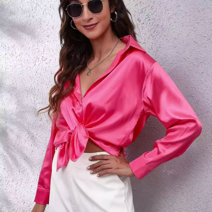 Silkhemd Damen Elegant – Langarm, Locker Geschnitten, Vielseitig Kombinierbar