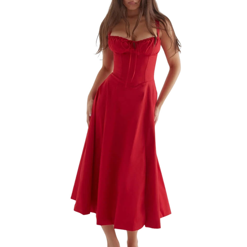 Damenkleid elegant knielang – Luftiges Sommerkleid mit Muster für Alltag & Anlass