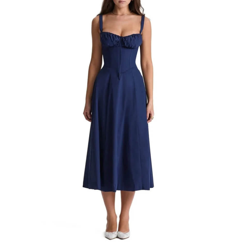 Damenkleid elegant knielang – Luftiges Sommerkleid mit Muster für Alltag & Anlass