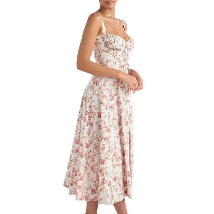 Damenkleid elegant knielang – Luftiges Sommerkleid mit Muster für Alltag & Anlass