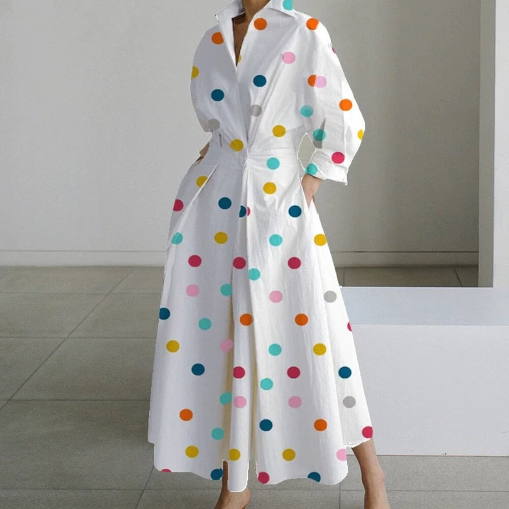 Hemdkleid Damen lang – Elegantes lässiges Sommerkleid mit Knopfleiste und Bindegürtel
