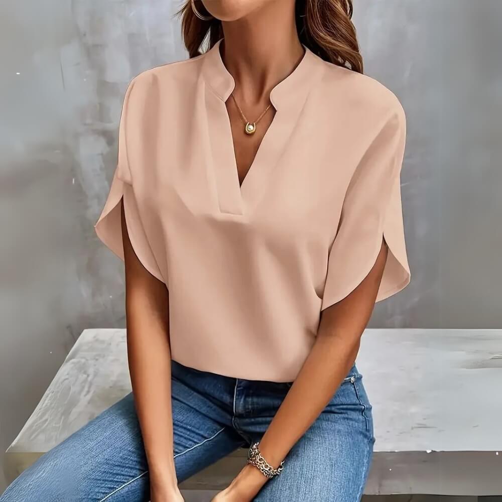 Kurzarm Bluse elegant sommerlich luftig für Büro und Freizeit