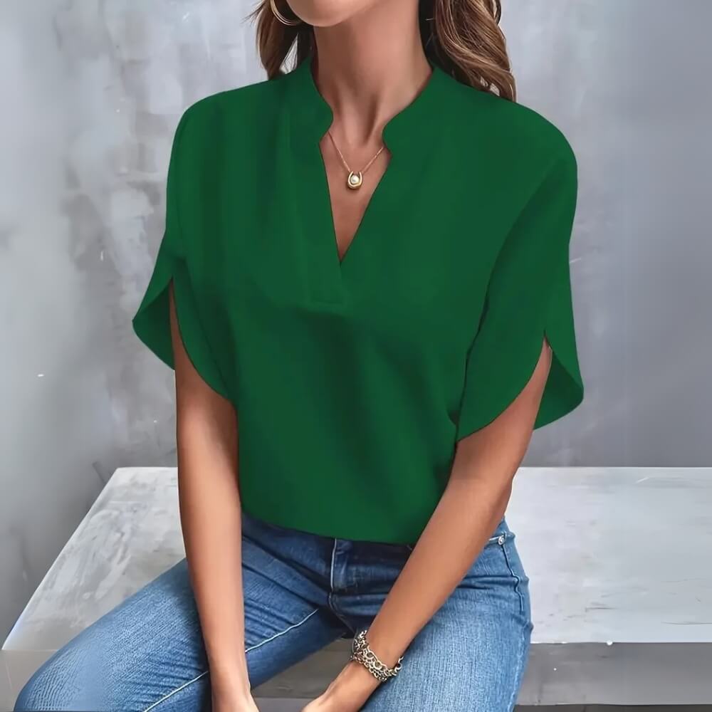Kurzarm Bluse elegant sommerlich luftig für Büro und Freizeit