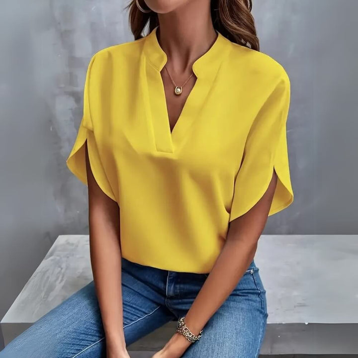Kurzarm Bluse elegant sommerlich luftig für Büro und Freizeit