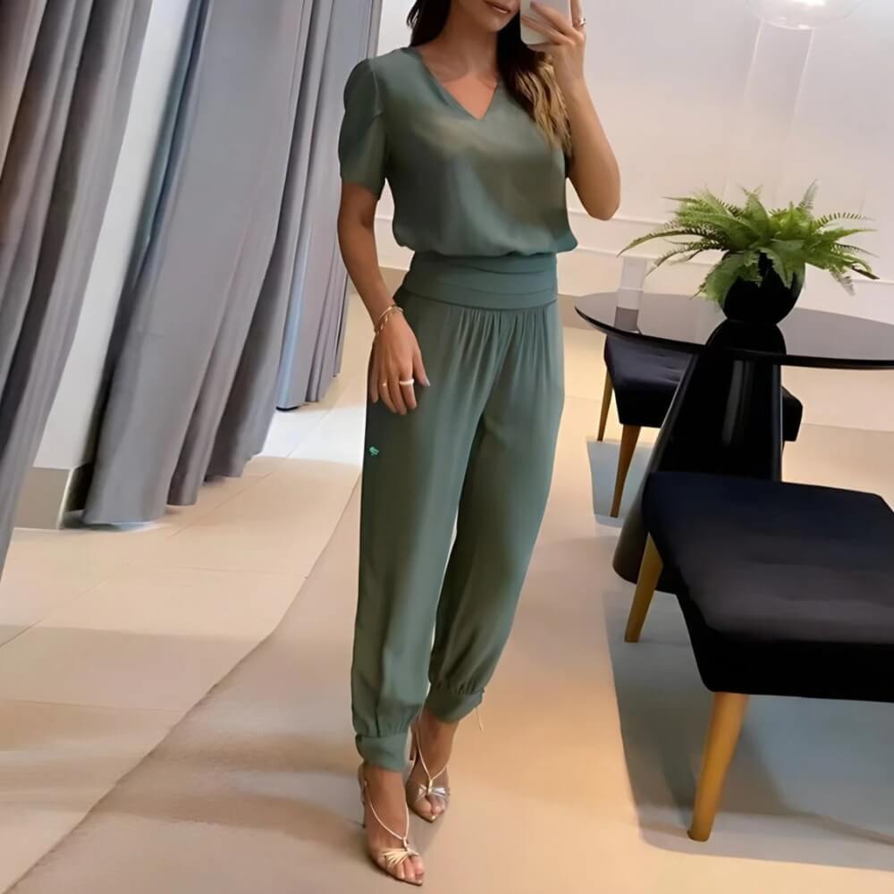 Zweiteiler Damen elegant sommerlich – Set aus Hose und Oberteil
