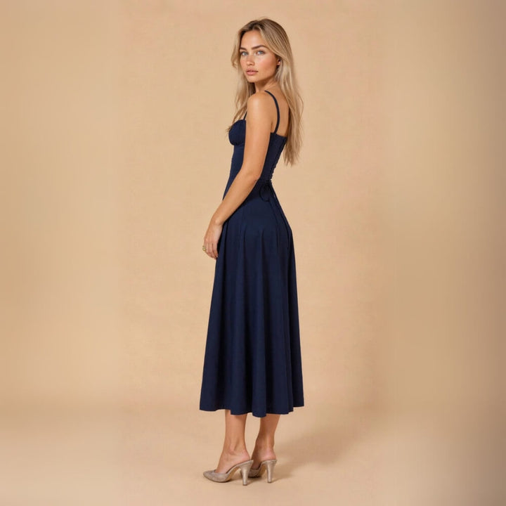 Midikleid elegant mit Schlitz – Figurbetontes, Sommerliches Kleid für Damen