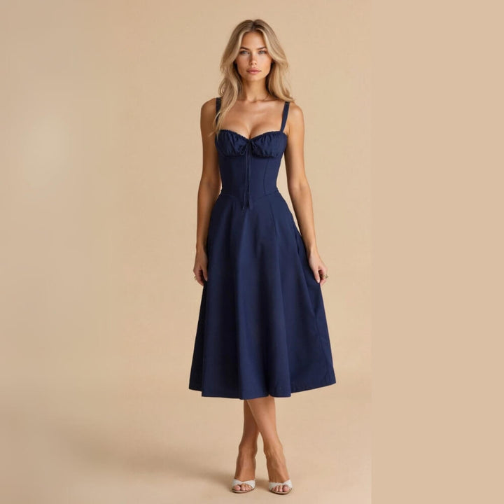 Midikleid elegant mit Schlitz – Figurbetontes, Sommerliches Kleid für Damen