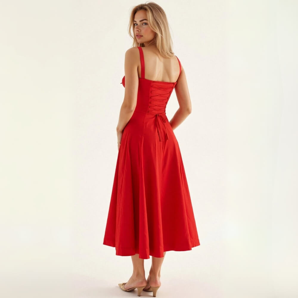 Midikleid elegant mit Schlitz – Figurbetontes, Sommerliches Kleid für Damen