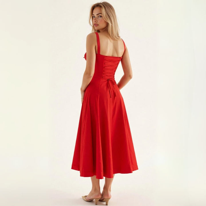 Midikleid elegant mit Schlitz – Figurbetontes, Sommerliches Kleid für Damen