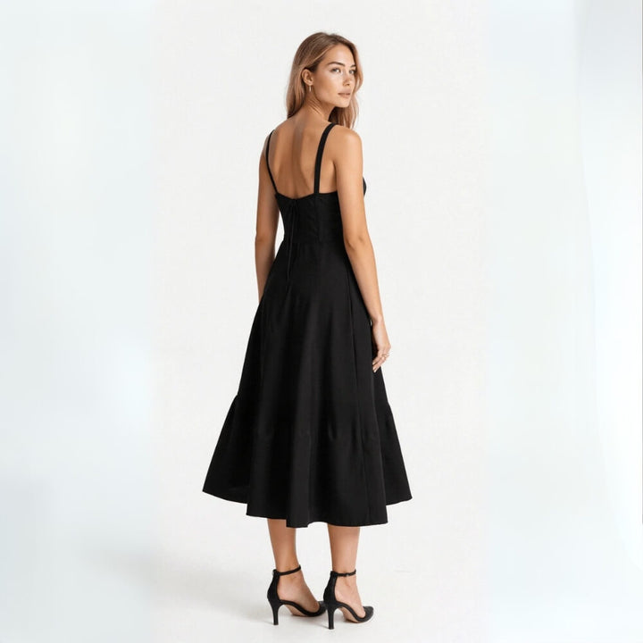 Midikleid elegant mit Schlitz – Figurbetontes, Sommerliches Kleid für Damen